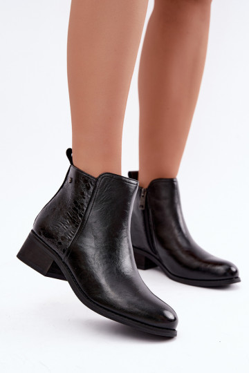 Bottines isolées en simili cuir avec petit talon Vinceza 133133 noires 2