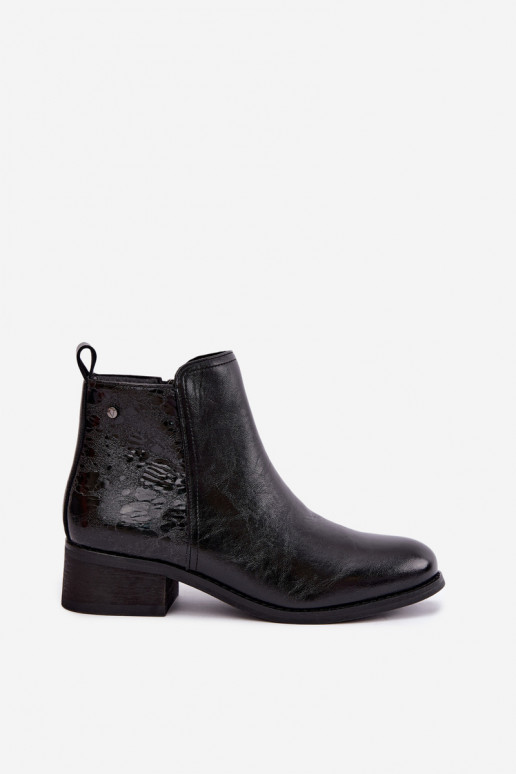 Bottines isolées en simili cuir avec petit talon Vinceza 133133 noires