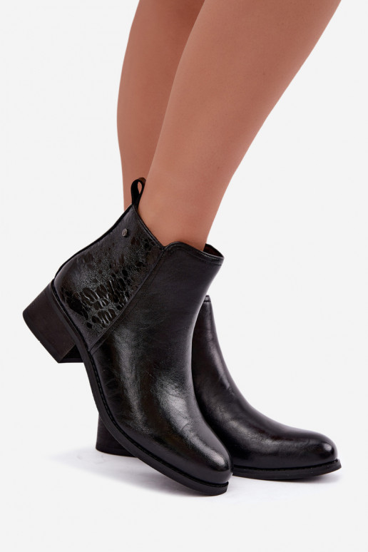 Bottines isolées en simili cuir avec petit talon Vinceza 133133 noires