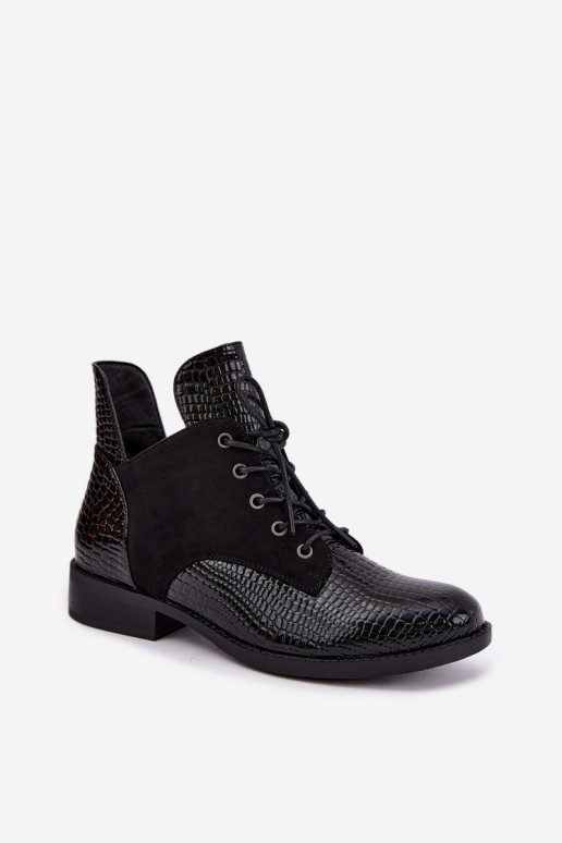 Bottines isolées avec design en relief Vinceza 16524 noires