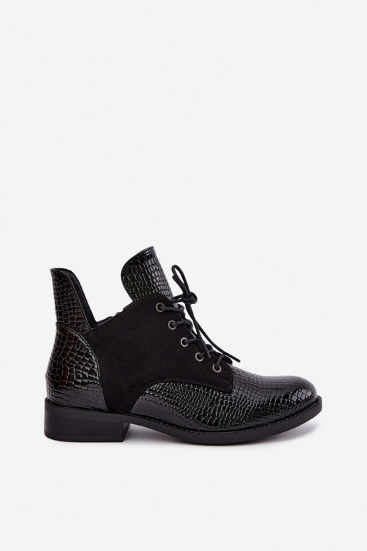 Bottines isolées avec design en relief Vinceza 16524 noires