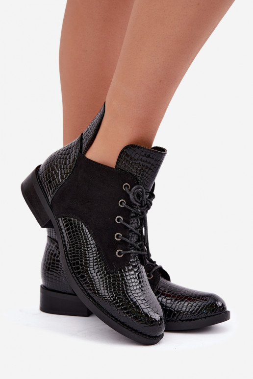 Bottines isolées avec design en relief Vinceza 16524 noires