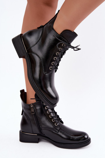 bottines isolées avec talons larges Vinceza 58677 en noir
