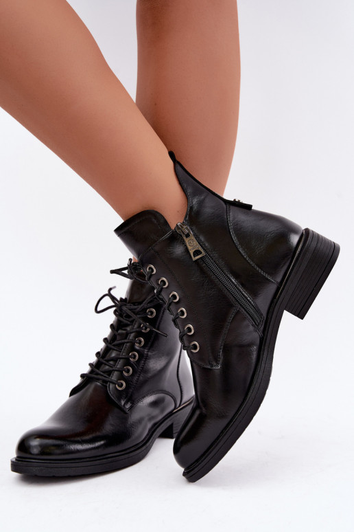 bottines isolées avec talons larges Vinceza 58677 en noir
