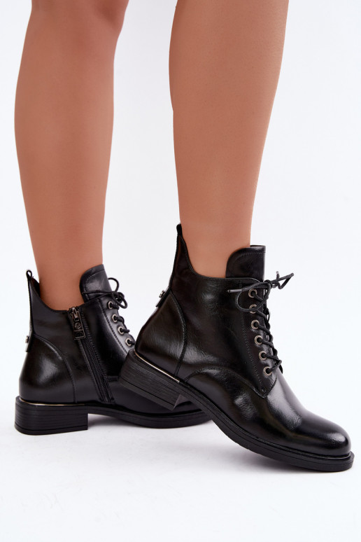 bottines isolées avec talons larges Vinceza 58677 en noir