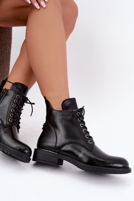 bottines isolées avec talons larges Vinceza 58677 en noir