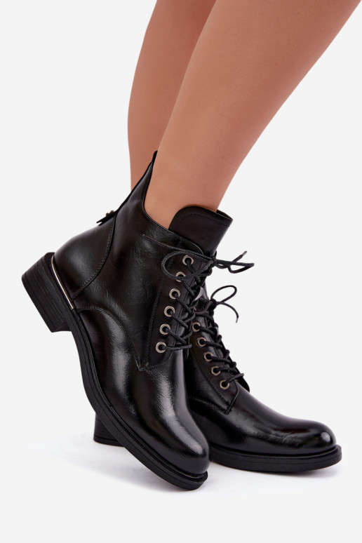 bottines isolées avec talons larges Vinceza 58677 en noir