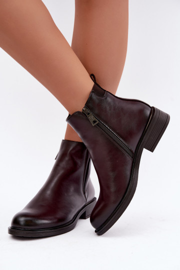 bottines isolées pour femmes avec talons larges Vinceza 58690 en bordeaux 2