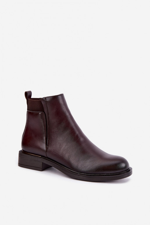 bottines isolées pour femmes avec talons larges Vinceza 58690 en bordeaux