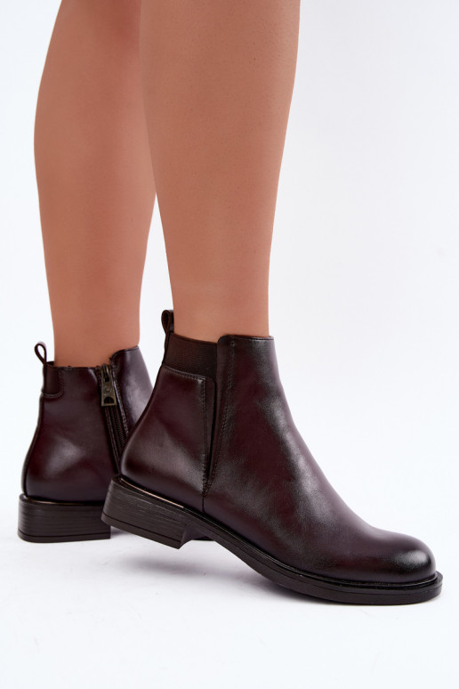 bottines isolées pour femmes avec talons larges Vinceza 58690 en bordeaux
