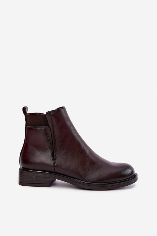 bottines isolées pour femmes avec talons larges Vinceza 58690 en bordeaux
