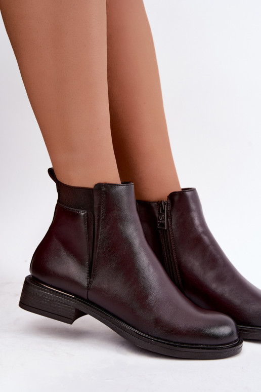 bottines isolées pour femmes avec talons larges Vinceza 58690 en bordeaux