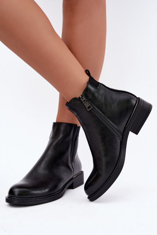 bottines isolées pour femmes avec talons larges Vinceza 58690 en noir