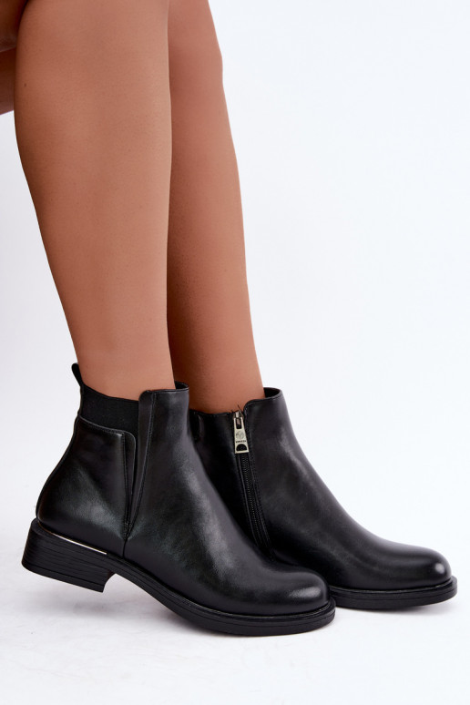 bottines isolées pour femmes avec talons larges Vinceza 58690 en noir