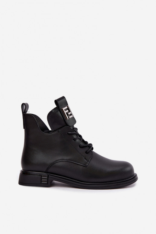 bottines isolées avec talons larges et ornements D&A MK62-7034 en noir