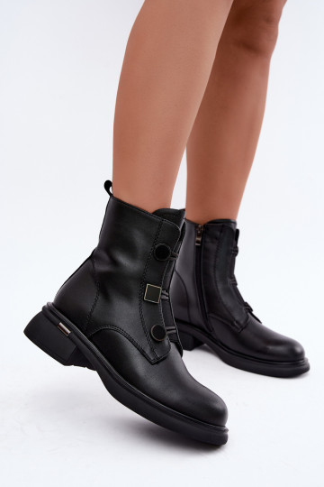 bottines isolées avec détails géométriques D&A MK62-7030 en noir 2