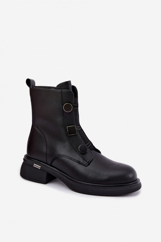bottines isolées avec détails géométriques D&A MK62-7030 en noir