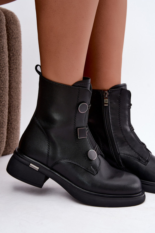 bottines isolées avec détails géométriques D&A MK62-7030 en noir