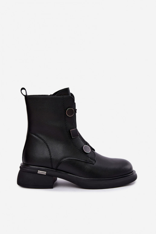 bottines isolées avec détails géométriques D&A MK62-7030 en noir
