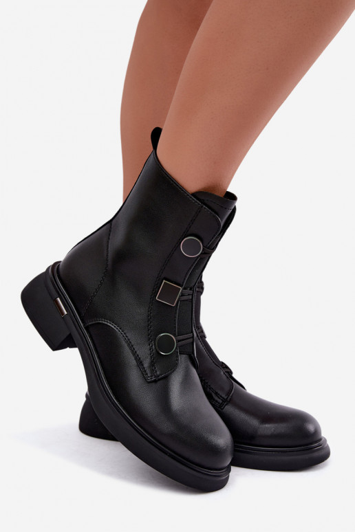 bottines isolées avec détails géométriques D&A MK62-7030 en noir