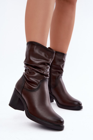 bottines isolées avec volants et talons Sergio Leone BT-60 en chocolat 2