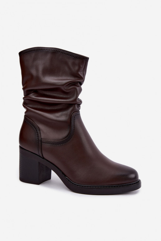 bottines isolées avec volants et talons Sergio Leone BT-60 en chocolat