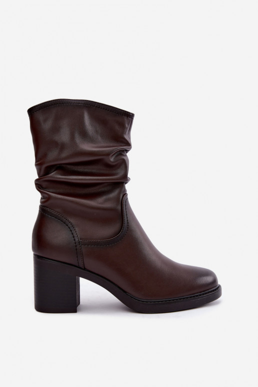 bottines isolées avec volants et talons Sergio Leone BT-60 en chocolat