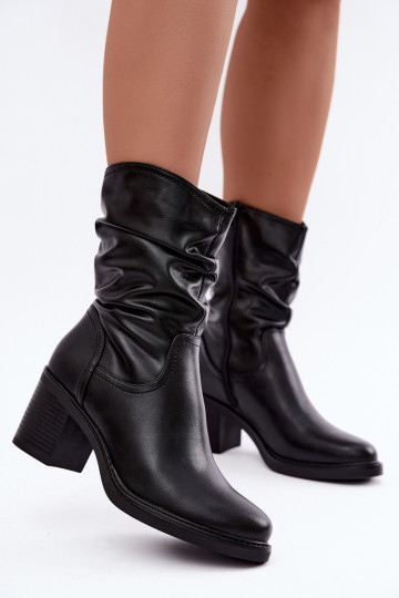 bottines isolées avec volants et talons Sergio Leone BT-60 en noir