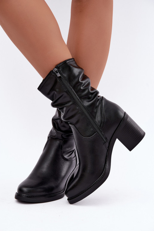 bottines isolées avec volants et talons Sergio Leone BT-60 en noir