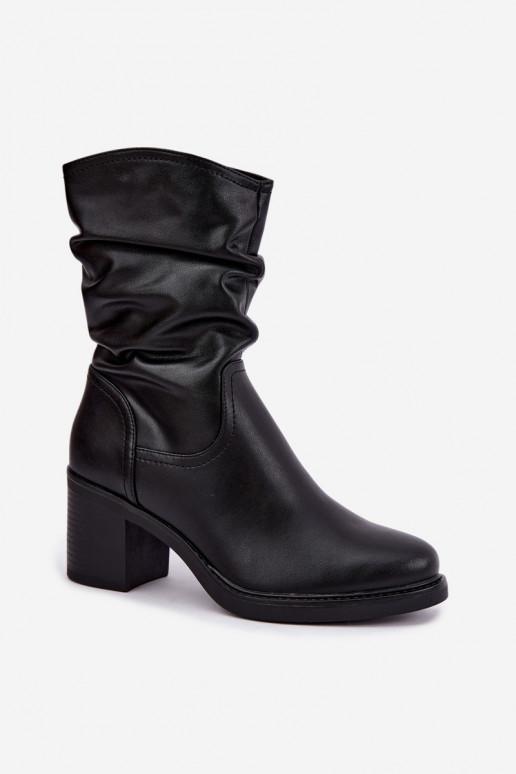 bottines isolées avec volants et talons Sergio Leone BT-60 en noir