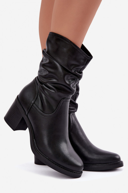 bottines isolées avec volants et talons Sergio Leone BT-60 en noir