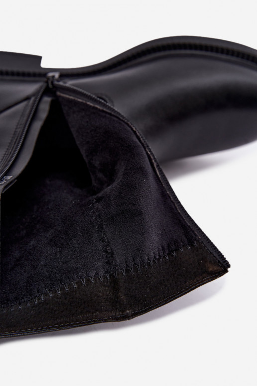 bottines isolées froissées avec talons larges Sergio Leone BT-08 en noir