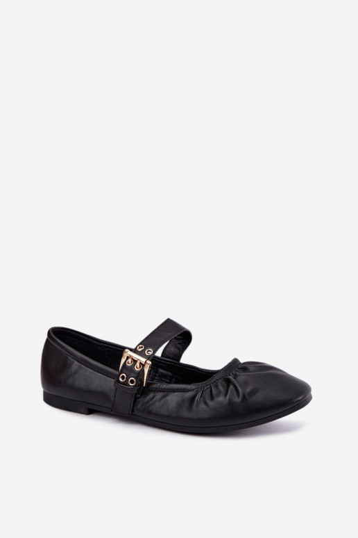 ballerines avec volants et brides en noir Irelissa