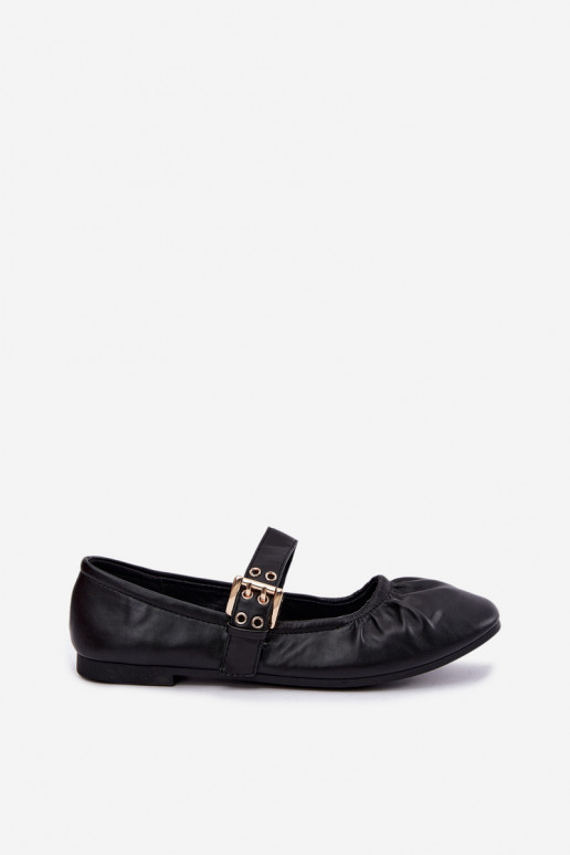 ballerines avec volants et brides en noir Irelissa