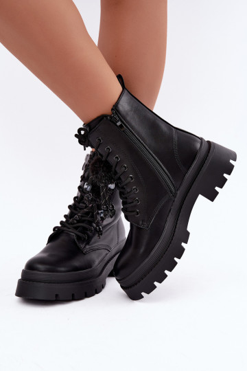 bottes isolées avec pompons en noir Faresse 2