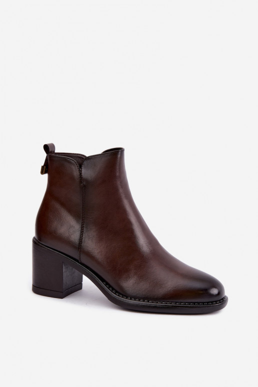 Bottines isolées avec talons en marron foncé Vinceza 58650