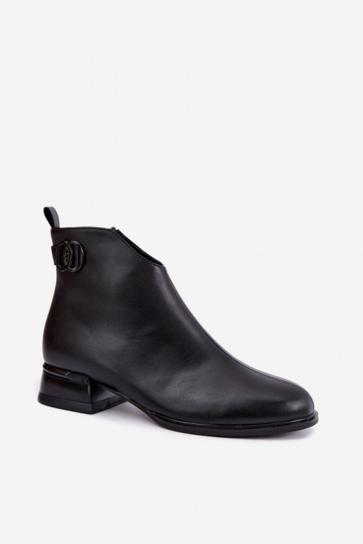 Bottines isolées avec bandes décoratives en noir Vinceza 58692
