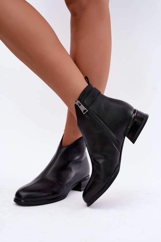Bottines isolées avec bandes décoratives en noir Vinceza 58692