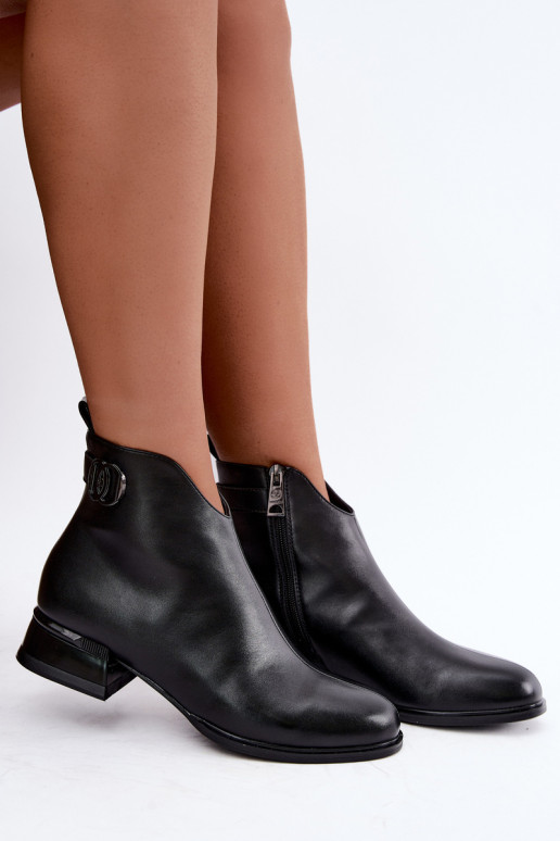 Bottines isolées avec bandes décoratives en noir Vinceza 58692