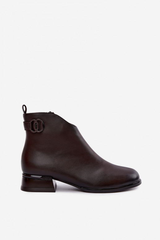 Bottines isolées avec bandes décoratives en chocolat Vinceza 58692