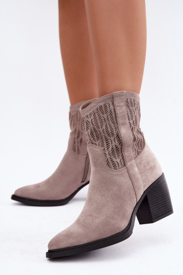 Bottines avec éléments découpés isolées en sable Salinae 2