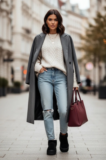 Bottes de neige pour femmes en daim synthétique noir 2