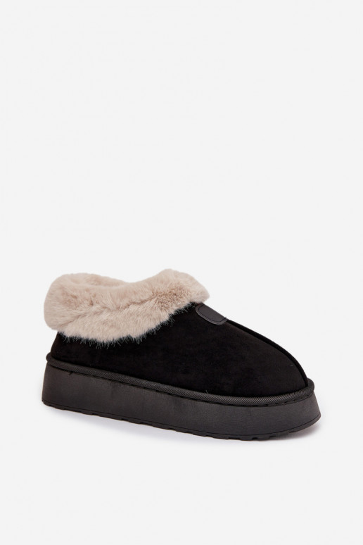 bottes de neige pour femmes avec plateforme et fourrure en couleur noire Calyra