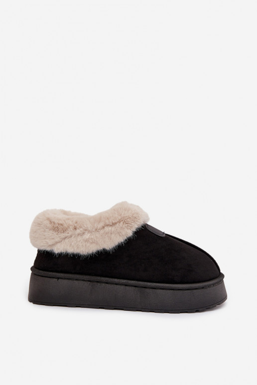 bottes de neige pour femmes avec plateforme et fourrure en couleur noire Calyra