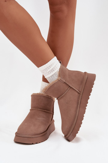 Bottes de neige couleur sable en daim synthétique avec isolation et doublure en fourrure Vinceza 97961 2