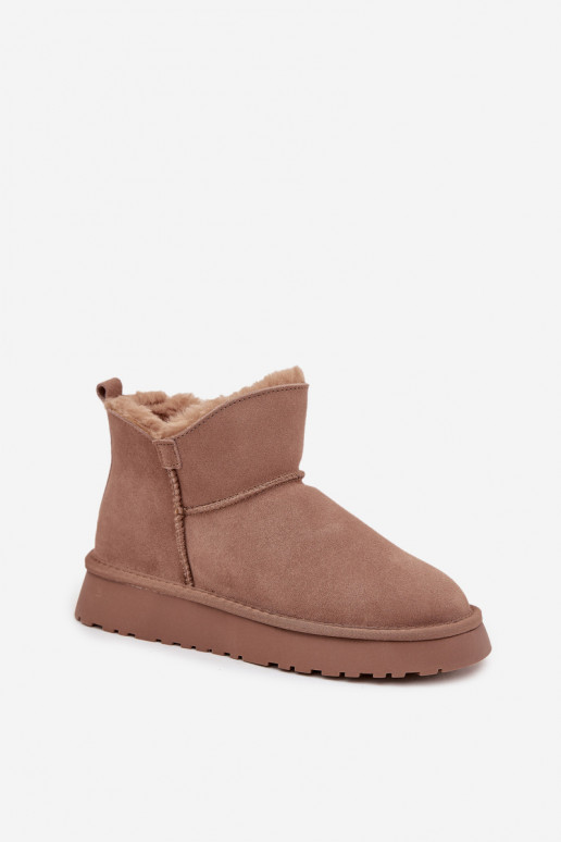 Bottes de neige couleur sable en daim synthétique avec isolation et doublure en fourrure Vinceza 97961