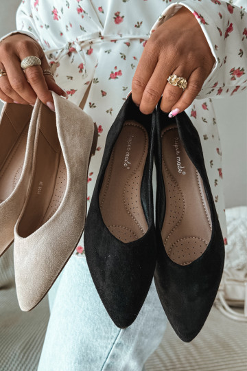 Ballerines noires en daim synthétique Lelisa 2
