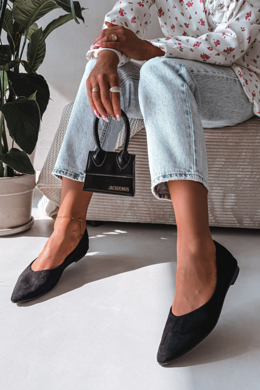 Ballerines noires en daim synthétique Lelisa