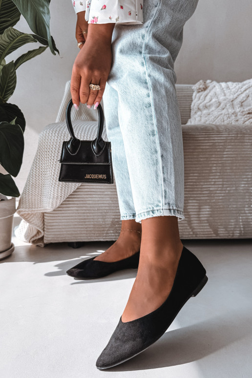 Ballerines noires en daim synthétique Lelisa
