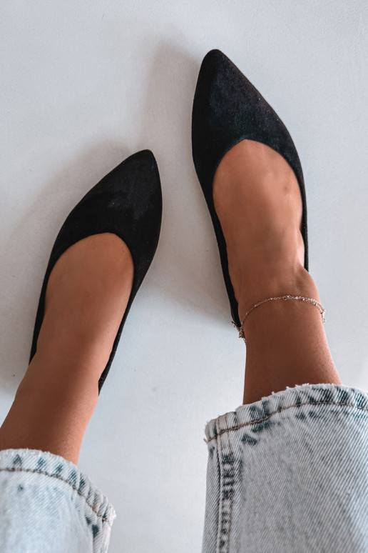 Ballerines noires en daim synthétique Lelisa